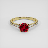 1.00 Ct. Ruby Ring, 14K Yellow Gold 1