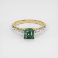 2.06 Ct. Green Sapphire Ring, 14K Yellow Gold 1