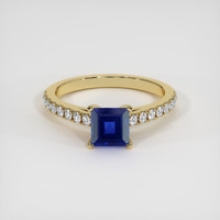 1.33 Ct. Blue Sapphire Ring, 18K Yellow Gold 1