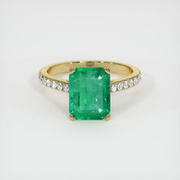 1.74 Ct. Emerald Ring, 18K Yellow Gold 1