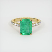 1.96 Ct. Emerald Ring, 18K Yellow Gold 1