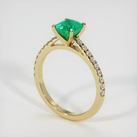 0.99 Ct. Emerald Ring, 18K Yellow Gold 2