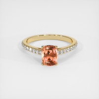 1.59 Ct. Padparadscha Sapphire Ring, 18K Yellow Gold 1