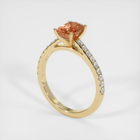 1.59 Ct. Padparadscha Sapphire Ring, 18K Yellow Gold 2