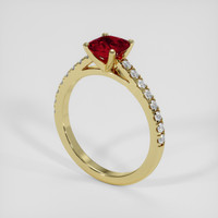 1.00 Ct. Ruby Ring, 18K Yellow Gold 2
