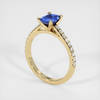 1.24 Ct. Blue Sapphire Ring, 18K Yellow Gold 2