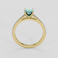 1.08 Ct. Bluish Green Sapphire Ring, 18K Yellow Gold 3