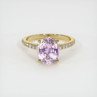3.22 Ct. Pinkish Purple Sapphire Ring, 18K Yellow Gold 1