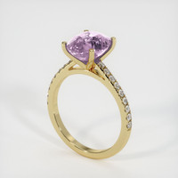 3.22 Ct. Pinkish Purple Sapphire Ring, 18K Yellow Gold 2