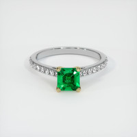 0.79 Ct. Emerald  Ring - 18K Yellow White