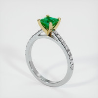 0.79 Ct. Emerald  Ring - 18K Yellow White