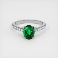 0.98 Ct. Emerald Ring, 18K Yellow & White 1