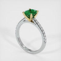 0.98 Ct. Emerald Ring, 18K Yellow & White 2