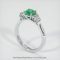 0.92 Ct. Emerald Ring, Platinum 950 2