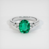 1.32 Ct. Emerald Ring, Platinum 950 1