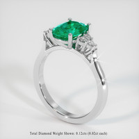 1.32 Ct. Emerald Ring, Platinum 950 2