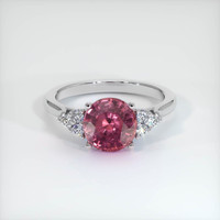 1.80 Ct. Reddish Pink Sapphire Ring, Platinum 950 1