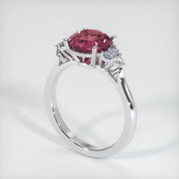 1.80 Ct. Reddish Pink Sapphire Ring, Platinum 950 2
