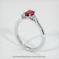 0.69 Ct. Ruby Ring, Platinum 950 2