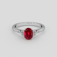 1.10 Ct. Ruby Ring, Platinum 950 1