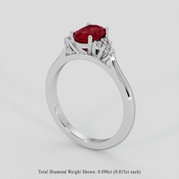 1.10 Ct. Ruby Ring, Platinum 950 2
