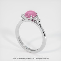 2.88 Ct. Reddish Pink Sapphire Ring, Platinum 950 2