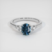 1.75 Ct. Greenish Blue Sapphire Ring, Platinum 950 1