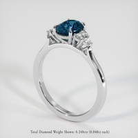 1.75 Ct. Greenish Blue Sapphire Ring, Platinum 950 2