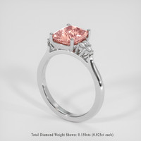 3.00 Ct. Padparadscha Sapphire Ring, Platinum 950 2