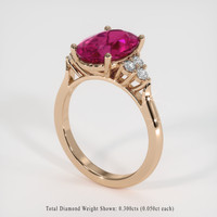 3.20 Ct. Gemstone Ring, 14K Rose Gold 2