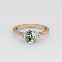 1.16 Ct. Green Sapphire Ring, 14K Rose Gold 1