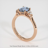 1.60 Ct. Blue Sapphire Ring, 18K Rose Gold 2