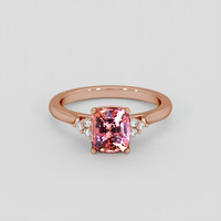1.67 Ct. Padparadscha Sapphire Ring, 18K Rose Gold 1