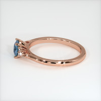 0.60 Ct. Greenish Blue Sapphire Ring, 18K Rose Gold 4