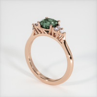 1.01 Ct. Bluish Green Sapphire Ring, 18K Rose Gold 2