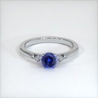0.77 Ct. Blue Sapphire Ring, 14K White Gold 1