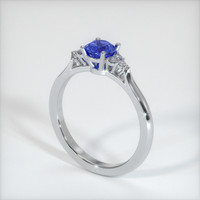 0.77 Ct. Blue Sapphire Ring, 14K White Gold 2
