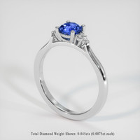 0.77 Ct. Sapphire Ring, 14K White Gold 2