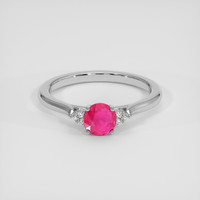 0.45 Ct. Pinkish Red Ruby Ring, 14K White Gold 1