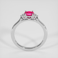 0.45 Ct. Pinkish Red Ruby Ring, 14K White Gold 3