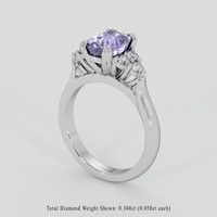2.76 Ct. Purple Sapphire Ring, 14K White Gold 2