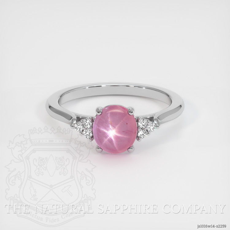 Reddish Pink Sapphire Ring 14K White Gold The Natural
