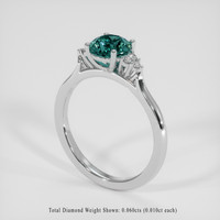 1.11 Ct. Bluish Green Sapphire Ring, 14K White Gold 2