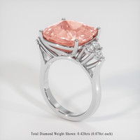 12.48 Ct. Padparadscha Sapphire Ring, 14K White Gold 2