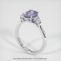 4.53 Ct. Sapphire Ring, 14K White Gold 2