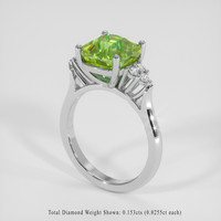 5.17 Ct. Yellowish Green Sapphire Ring, 14K White Gold 2