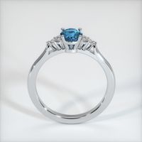 0.62 Ct. Greenish Blue Sapphire Ring, 14K White Gold 3