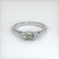0.63 Ct. Green Sapphire Ring, 14K White Gold 1