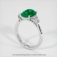 2.29 Ct. Emerald Ring, 18K White Gold 2