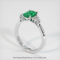 1.08 Ct. Emerald Ring, 18K White Gold 2